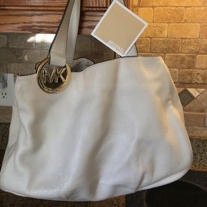 Michael Kors white shoulder purse